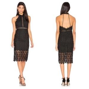 Bardot Gemma Lace Halter Dress Black NWT size small